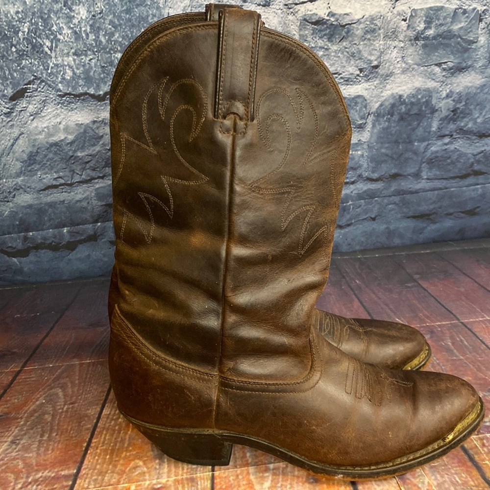 Durango Western Wear Leather Mid Calf Boots with Brass ToneToe accent detail